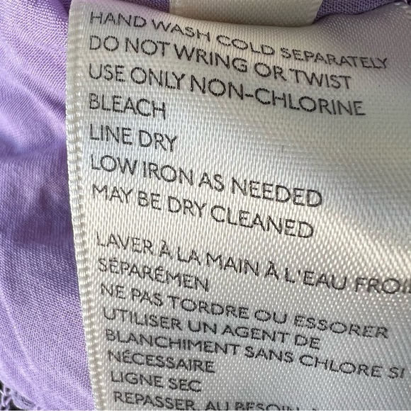 FREE PEOPLE BOHO LILAC PATTERN RUCHED SMOCKED PEASANT BLOUSE TOP SIZE SMALL - Picture 14 of 15